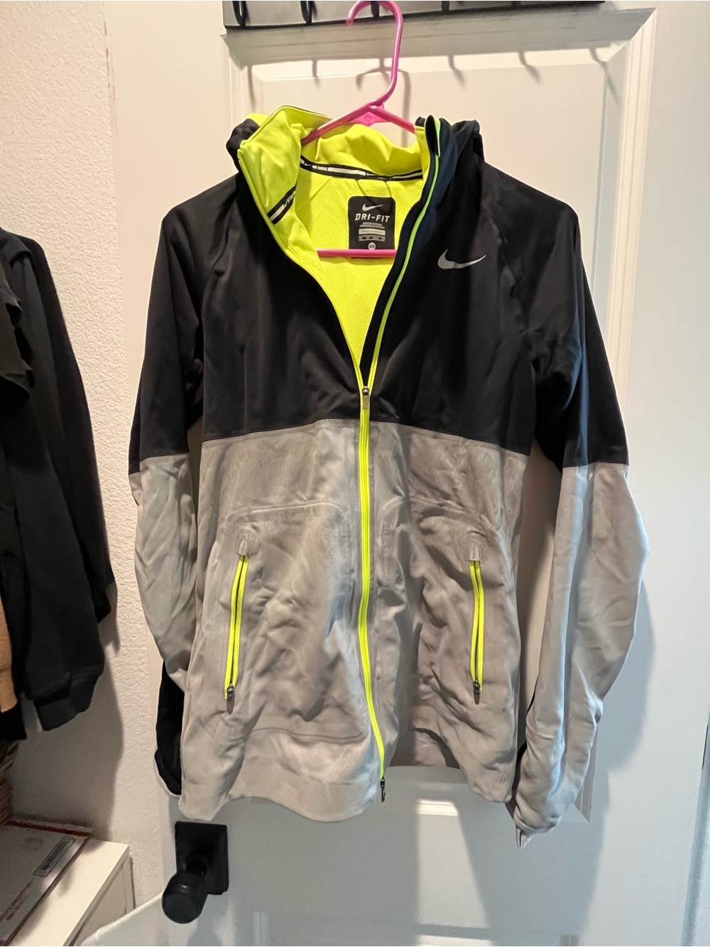 Nike Black & Neon Yellow Dri-FIT Zip-Up Jacket